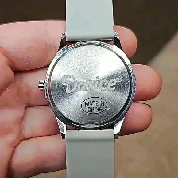 Darice Soft Gray Faux Three Eye Style Watch & Soft Silicone Band With Gem Accent - Picture 3 of 4